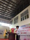 Em Nguyễn Thị Minh Vy - học sinh lớp 9A1 lên phát biểu